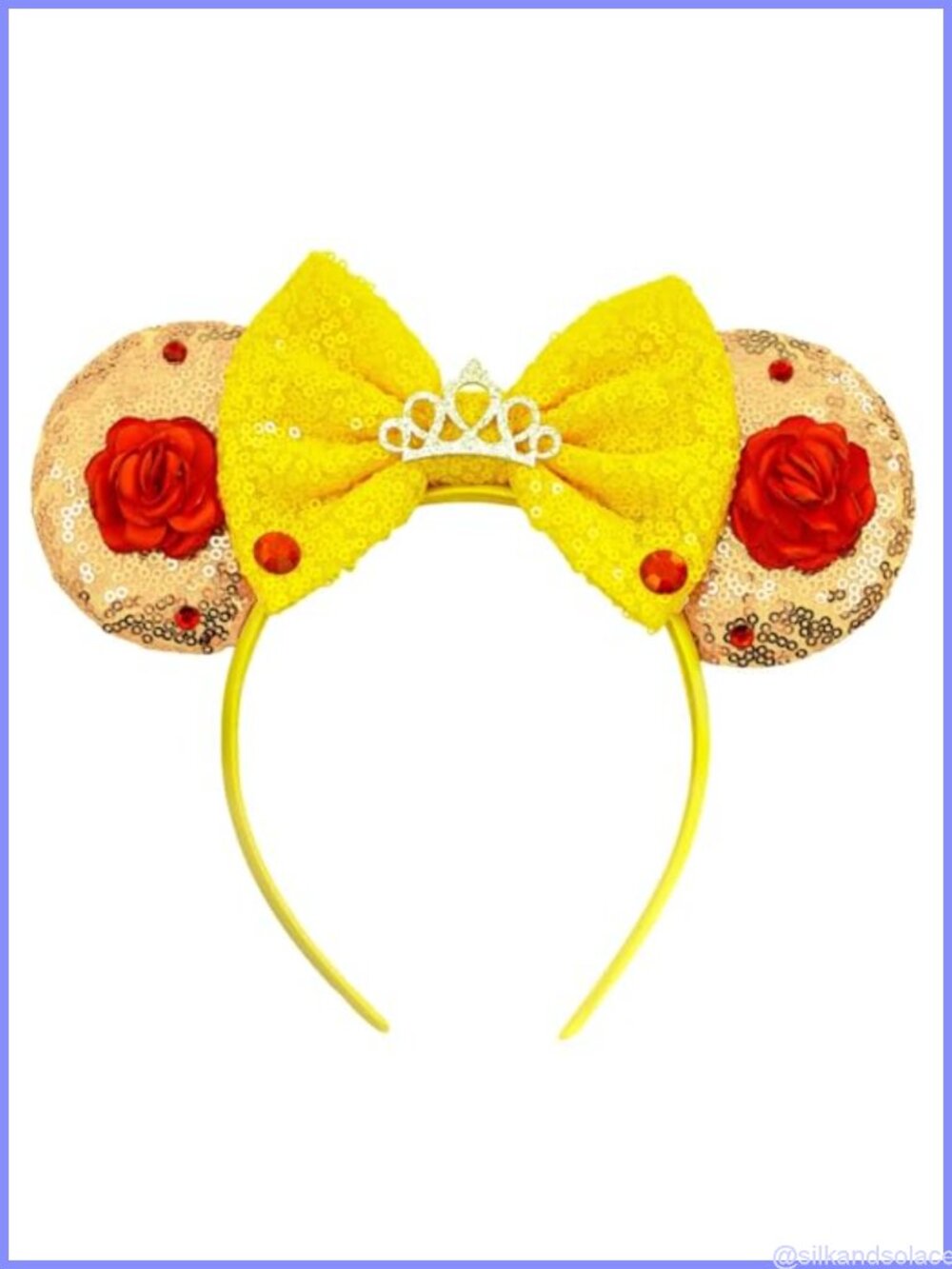 Mouse Ear Headband Glitter Bow for Women Girls Birthday Party Cosplay